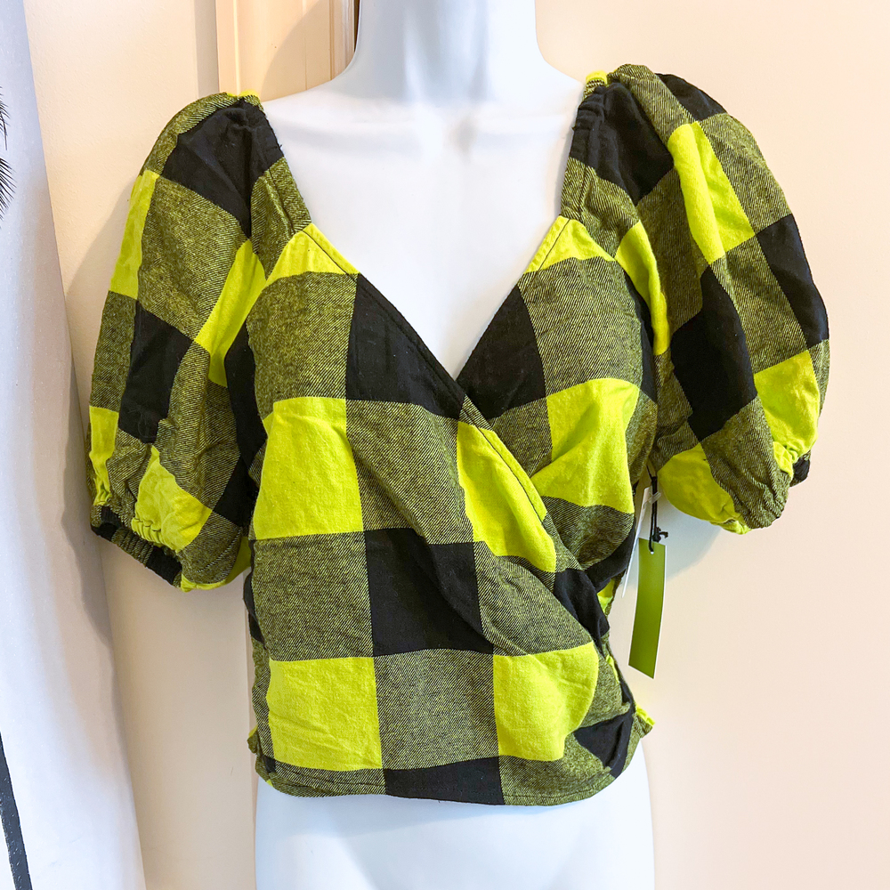 NWT Wildfang Flannel Crop Top